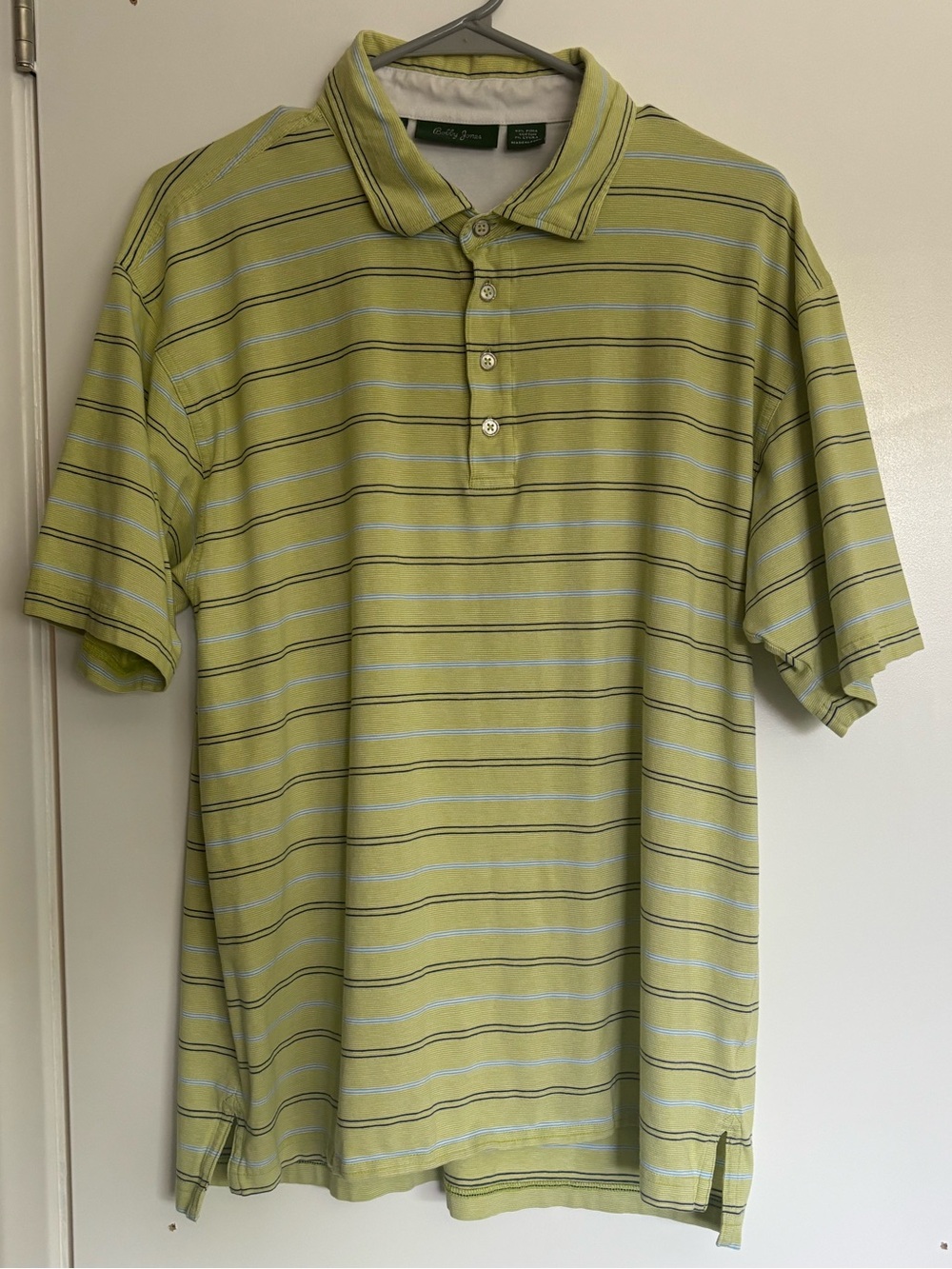 Bobby Jones Preppy Golf Polo Shirt Green Striped Men's Large